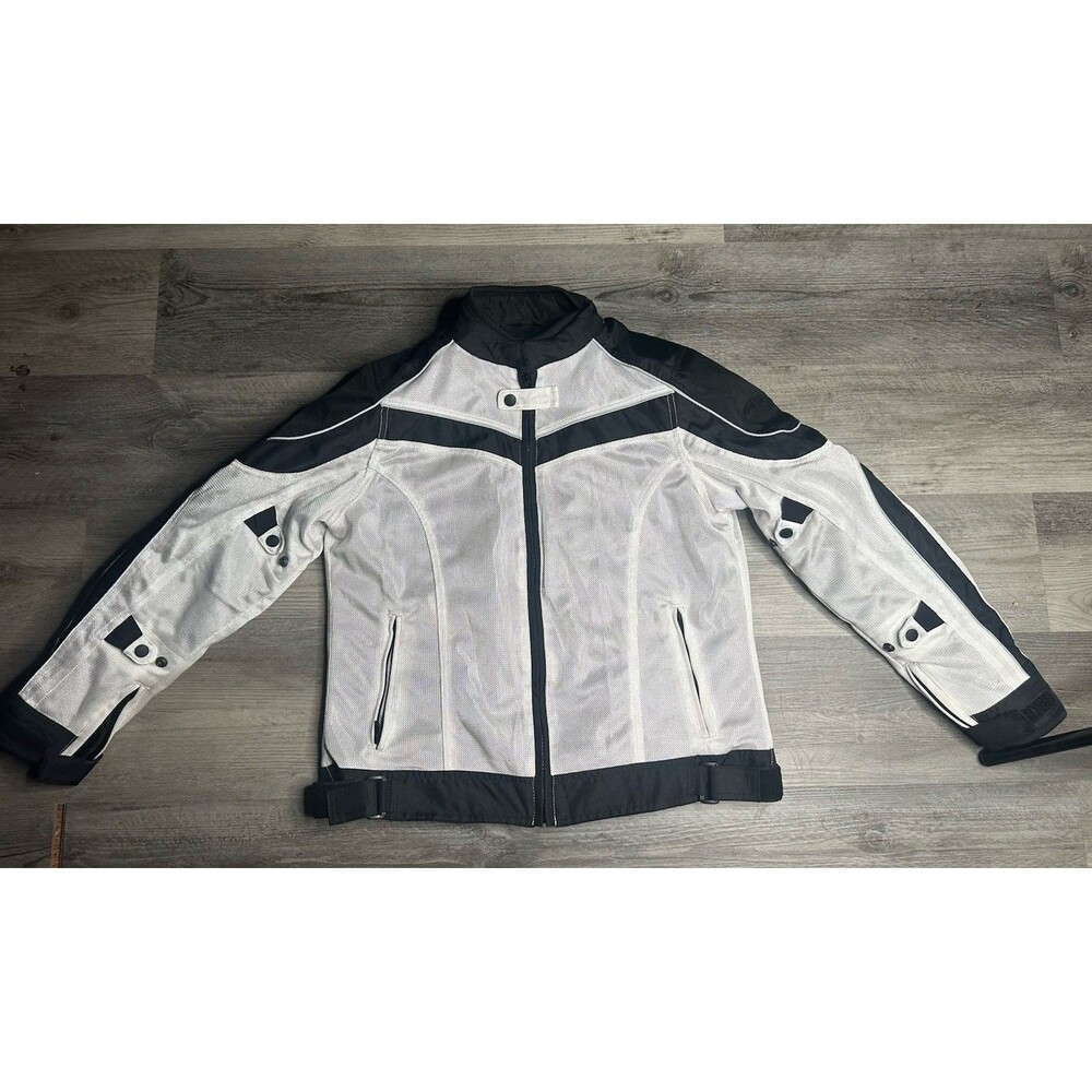 BILT Techno Mesh Women's Motorcycle Jacket White/Black WLG Large W/ Armor